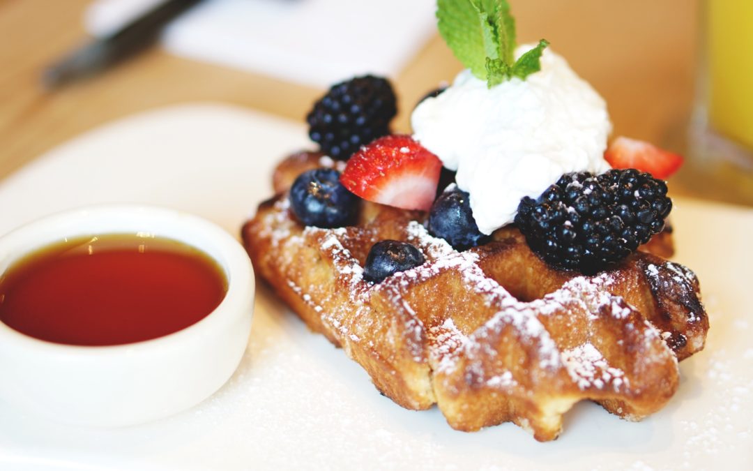How to Make Waffles with Sour Cream and Berries